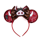Mouse Ears Sequin Bow Cosplay Headband for Women & Adults