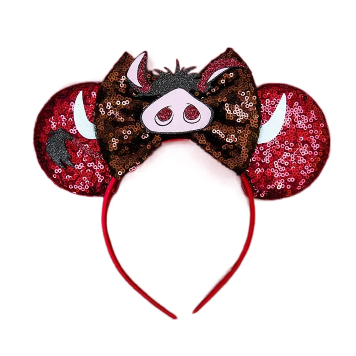 Mouse Ears Sequin Bow Cosplay Headband for Women & Adults