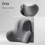 Memory Foam Headrest Lumbar Support Set Ergonomic Neck Pillow Back Cushion Car Driver Seat Comfort Breathable Polyester Fabric