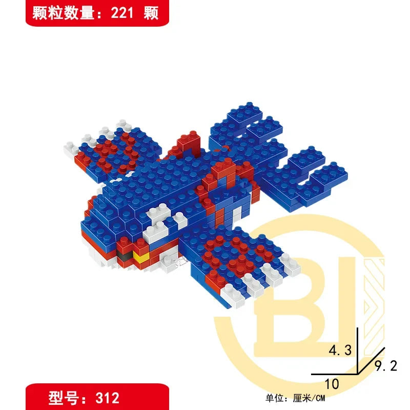 DIY Pokemon Blocks Small Cartoon Mini Building Block Pikachu Charizard Eevee Mewtwo Anime Assemble Action Model Dolls Toys