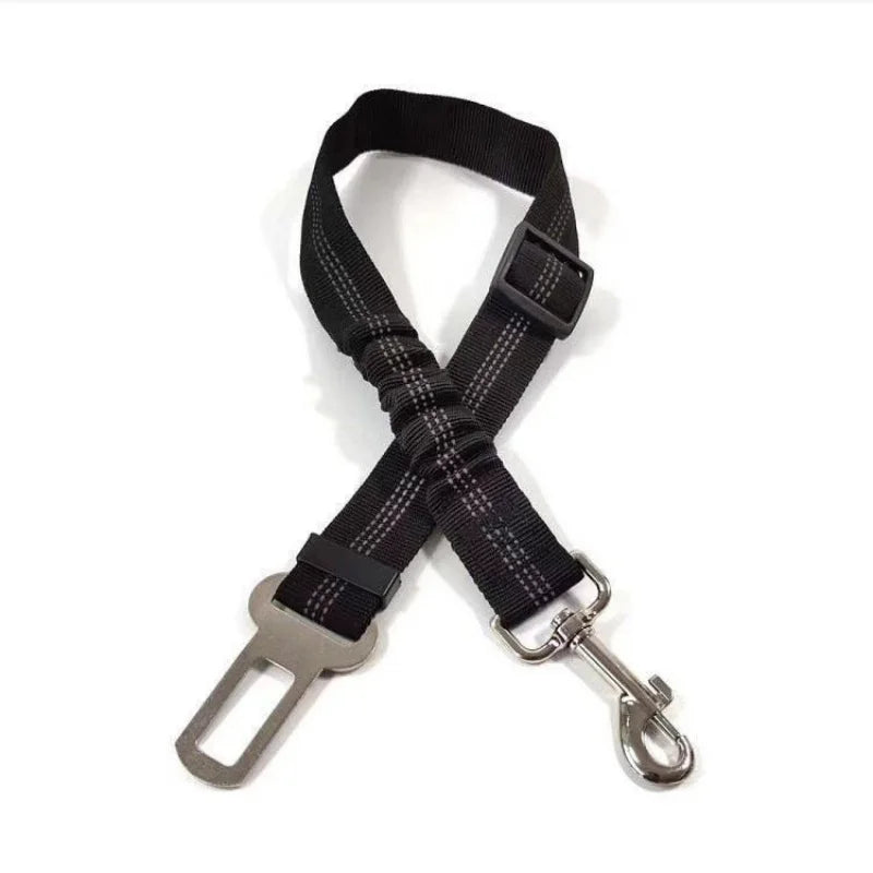 1PCS High Grade Dog Car Safety Belt Dog Safety Belt with Damping Belt and Reflective Line Adjustable Length Suitable Any Dog