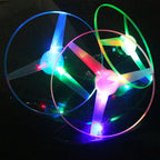 LED Pull String Flying Saucer Toy for Kids Outdoor Play