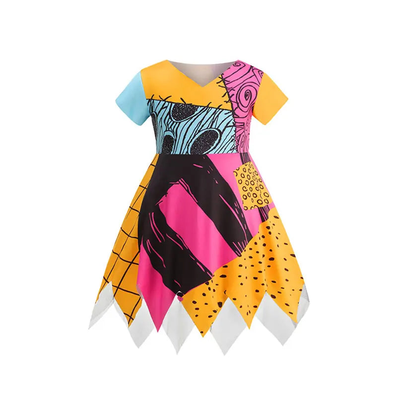 Girls Spooky Skeleton Ghost Sally Bride Dress Kids 2026 Halloween Carnival Party Character Cosplay Before Christmas Costume