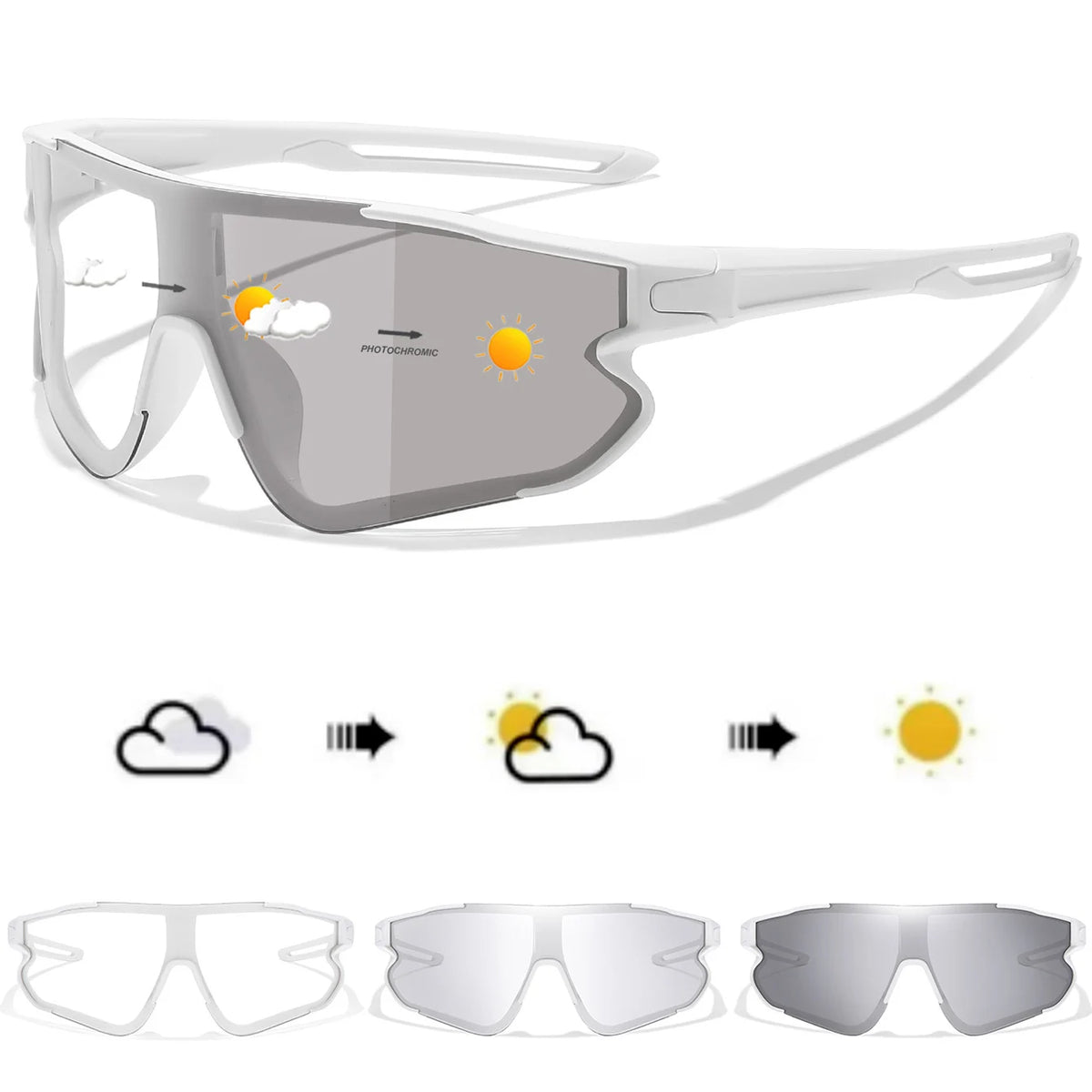 Photochromic UV400 Motorcycle Sports Sunglasses for Men & Women