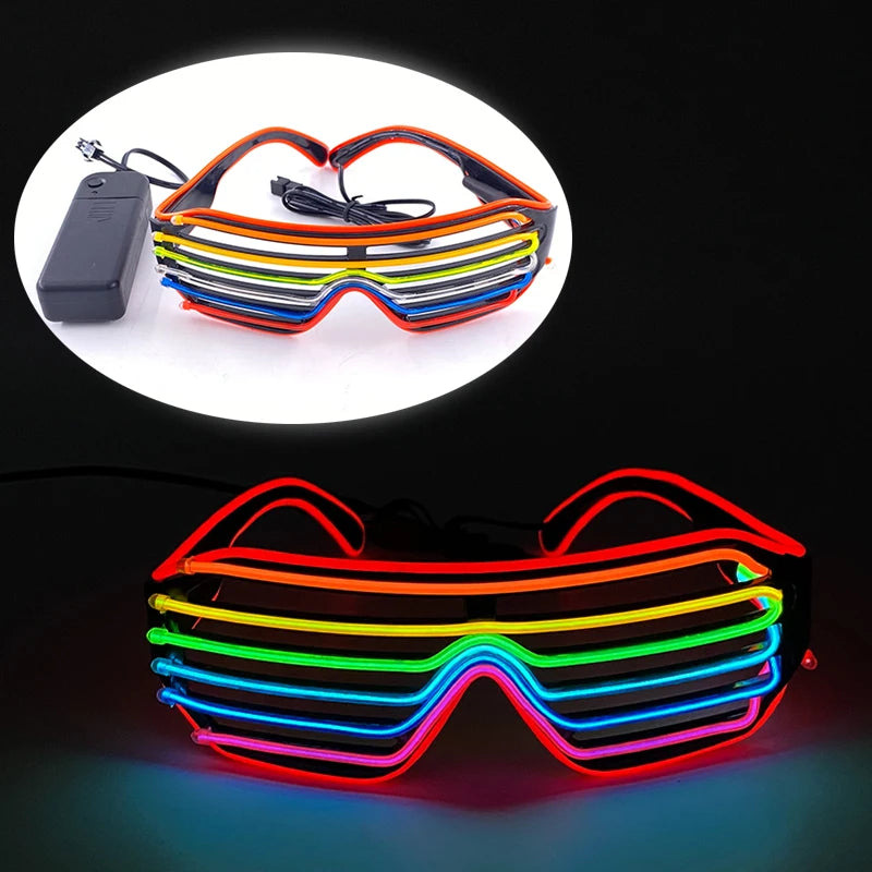 1 pcs Punk Glasses Men Women Costumes Sunglasses Luminous Led Sunglasses Boys Girls Eyewear Halloween Christmas Decor Sunglasses