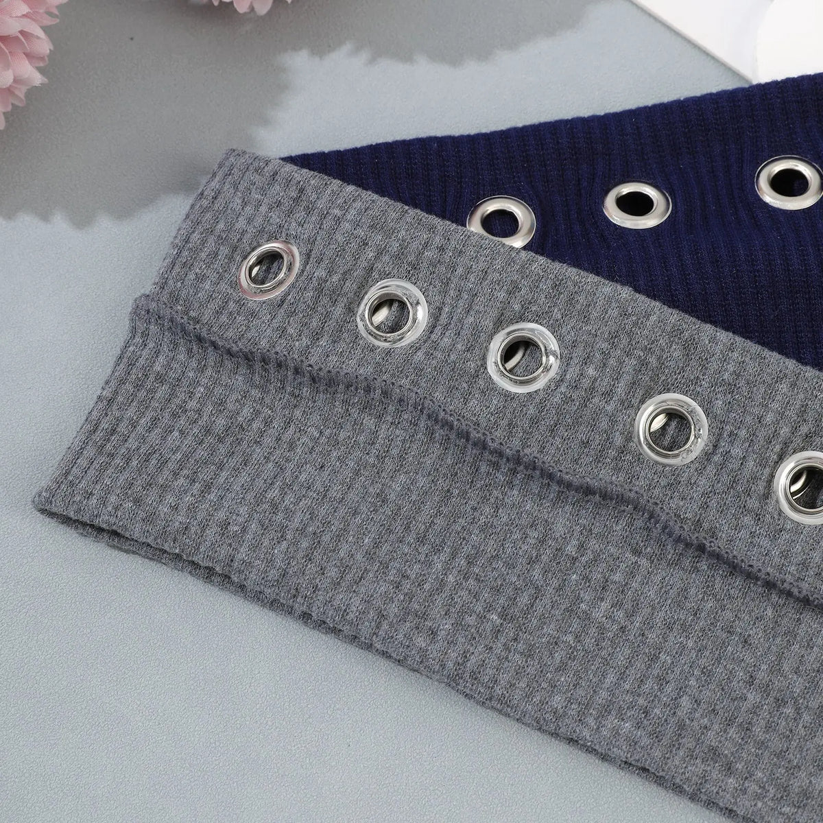 Punk Wide Elastic Eyelet Headband for Women