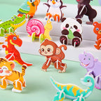 30Pcs Mini Animal DIY Jigsaw Puzzles Toys for Kids Birthday Party Favors Classroom Rewards Baby Shower Gifts Pinata Filler
