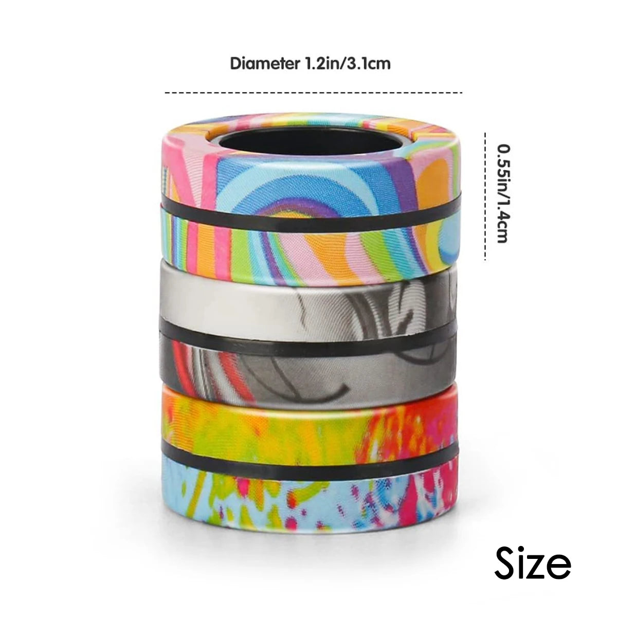 Magnetic Fidget Rings 3PCS – Sensory Spinner Stress Relief Toy