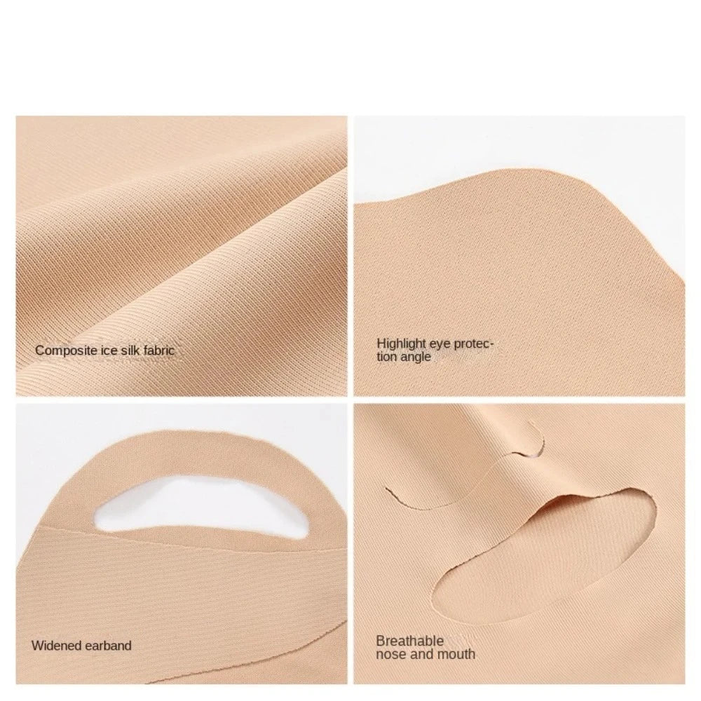 Breathable Ice Silk Face Mask Anti UV Washable Dustproof Sun Protection Mask