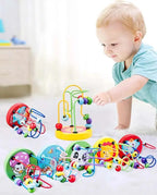 Colorful Wooden Bead Maze Roller Coaster Educational Toy for Toddlers