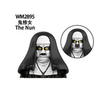Novel Horrible Movie Halloween Pumpkin Witch Nun Vampire Zombies Building Blocks Mini Action Figure Toys