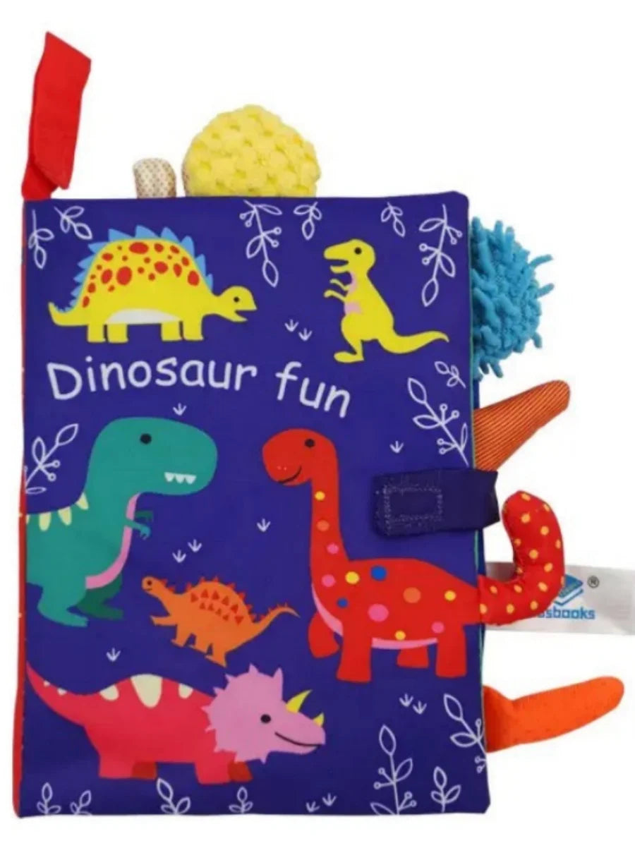 Baby Sensory Cloth Book with Crinkle Pages and Interactive Rattle