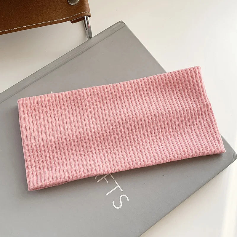 Autumn and Winter Wide Edge Elastic Women Hairband Makeup Wash Face Headband Sports Knitted Headpiece Headband