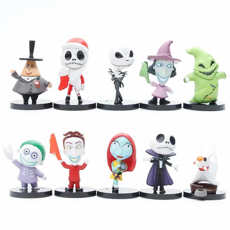 Nightmare Before Christmas Jack Skellington Pvc Action Figure Collection Model Bobble Head Dolls Toy For Children