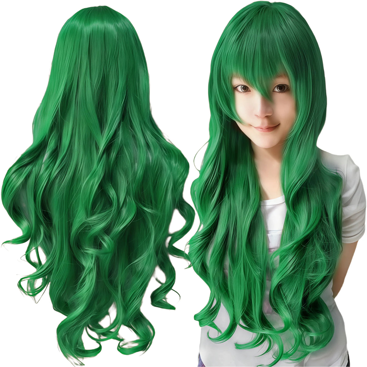 Synthetic Hair Pure White Lolita Long Cosplay Wig Curly Griffith Anime Wigs Halloween Inuyasha Costume Wig for Girl