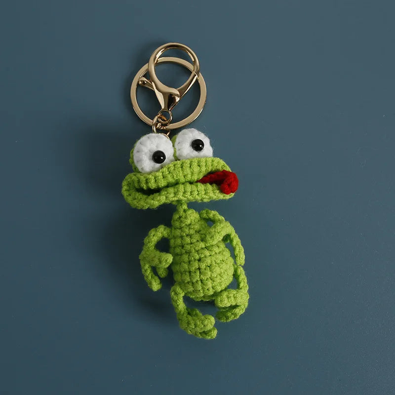 Cute Crochet Parrot Keychain Handmade Bird Bag Charm