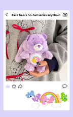 Care Bears Rabbit Hat Plush Keychain Rainbow Bear Bag Charm Gift