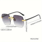 3PCS Rimless Square UV400 Sunglasses Set for Men & Women