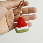 Cute Fruit Crochet Keychain Strawberry Cherry Bag Charm