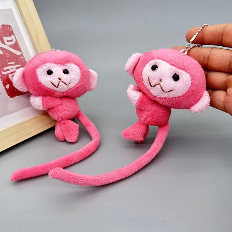 Long Tailed Monkey Plush Keychain Cute Bag Charm