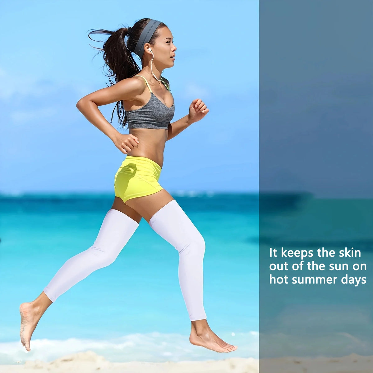 Summer Sun Protection Leg Cover High Elastic Breathable Quick-Drying Silicone Anti-Slip Cycling Leg Cover Sun Protection Running