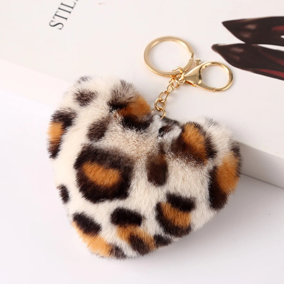 Heart Plush Pom Pom Keychain Fashion Bag Charm