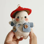 Cute Mushroom Rabbit Crochet Keychain Bunny Bag Charm