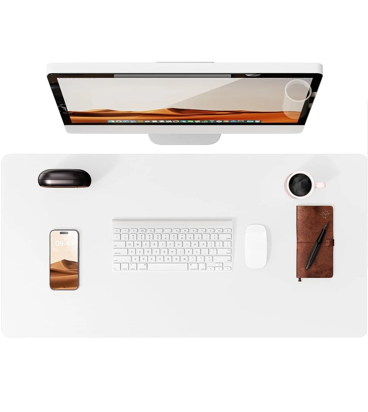 Large Mouse Pad,Office Desk Mat, Leather Desk Pad Protector, Non-Slip PU Leather Desk Blotter, Laptop Desk Pad