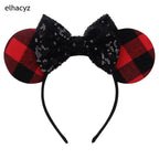 Embroidered Sequin Ears Bow Headband for Women & Girls