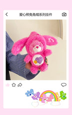 Care Bears Rabbit Hat Plush Keychain Rainbow Bear Bag Charm Gift