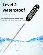 Digital Kitchen Thermometer – LCD Food Temperature Measuring Tool for Meat, Baking & BBQ