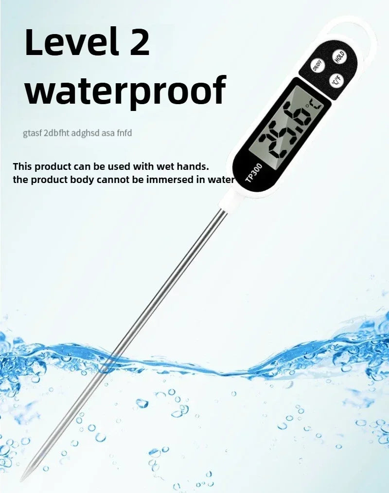 Digital Kitchen Thermometer – LCD Food Temperature Measuring Tool for Meat, Baking & BBQ