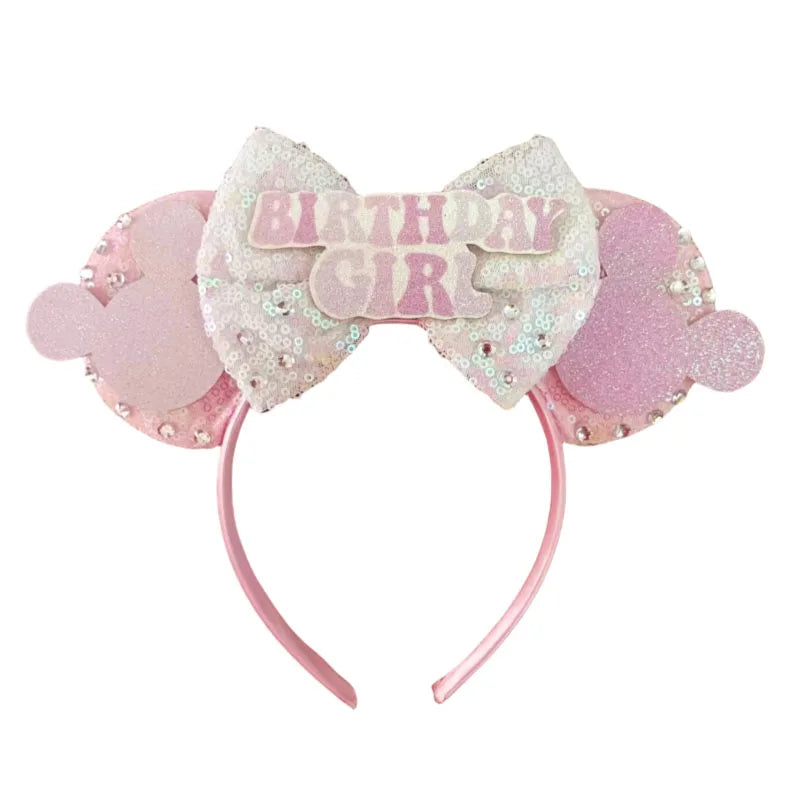 Mouse Ears Sequin Bow Cosplay Headband for Women & Adults