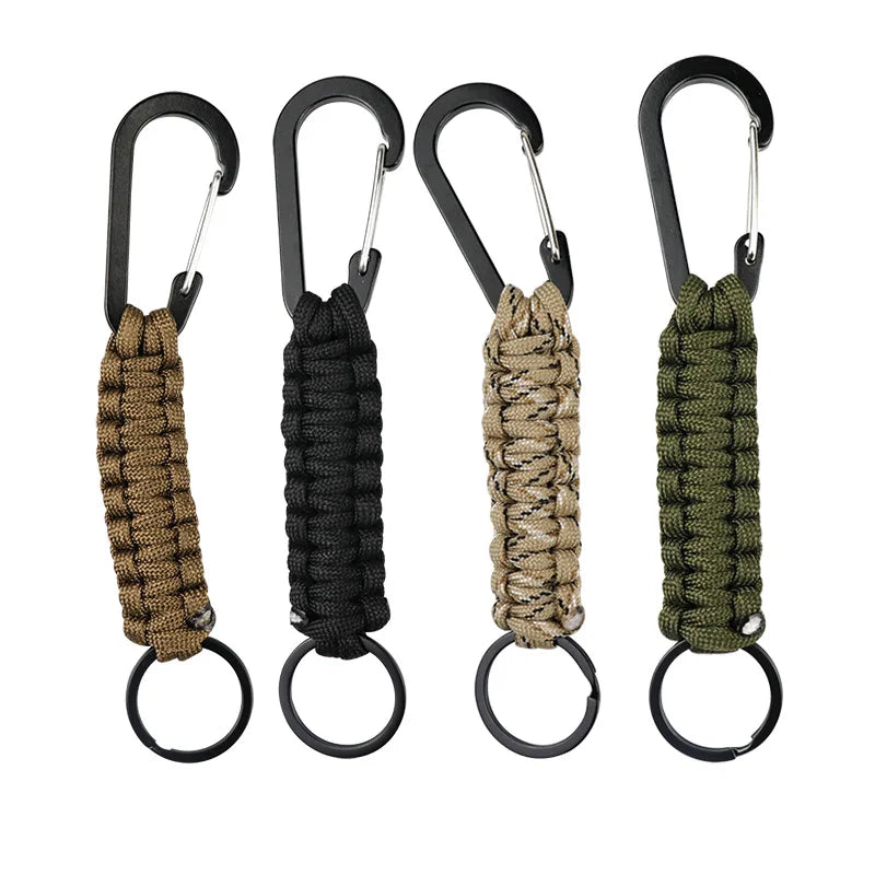 Tactical Paracord Keychain Survival Lanyard with Carabiner Cli