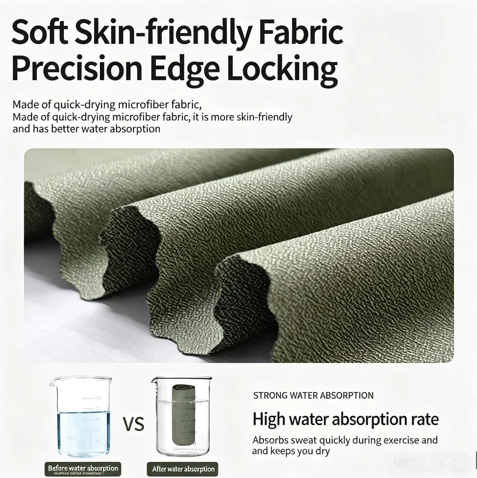 Portable Microfiber Quick‑Dry Absorbent Towel, Multi‑Purpose Towel for Camping Gym Travel Swimming Outdoor Sports
