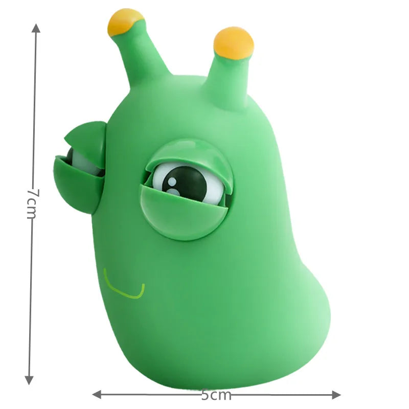 1/3 PCS Novelty Green Worm Squeeze Toys Eye Fidget Sensory Stress Relief Toys for Kids & Adults Birthday Gifts