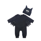 Baby's First Halloween Costume Black Bat Romper Jumpsuit Infant Boys Girls Purim Party Carnival Fancy Dress Cosplay Long Short