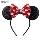 Embroidered Sequin Ears Bow Headband for Women & Girls