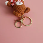 Cute Bear Couple Crochet Keychain Matching Animal Charm