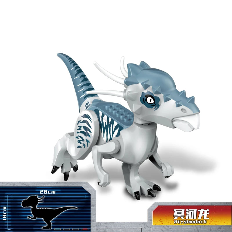 Jurassic Raptor Building Blocks Mini Dinosaur Construction Toy Set