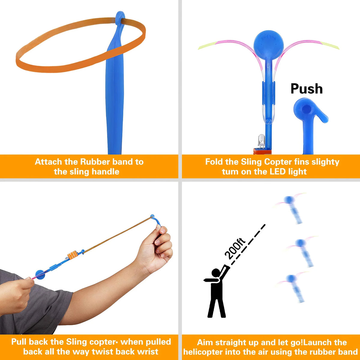 LED Flying Rocket Helicopter Toy