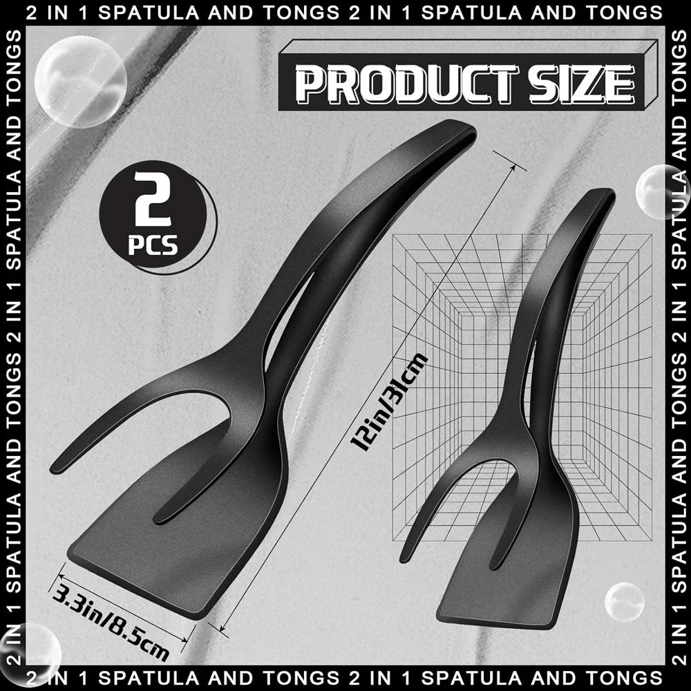 2-in-1 Grip Flip Spatula Clamp – Non-Stick Kitchen Turner Tool