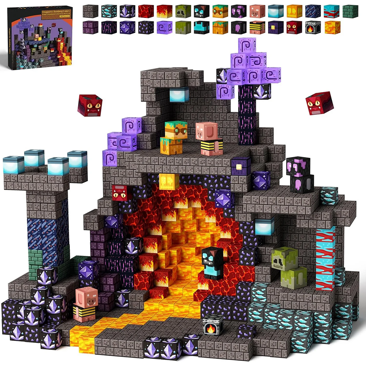 Magnetic Building Blocks Mine World STEM Construction Toy Set