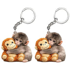 Funny Crochet Monkey Keychain Cute Backpack Bag Charm