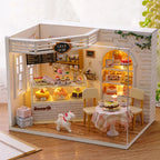 Kitten Mini Doll House 3D Wooden Puzzle DIY Miniature Building Kit