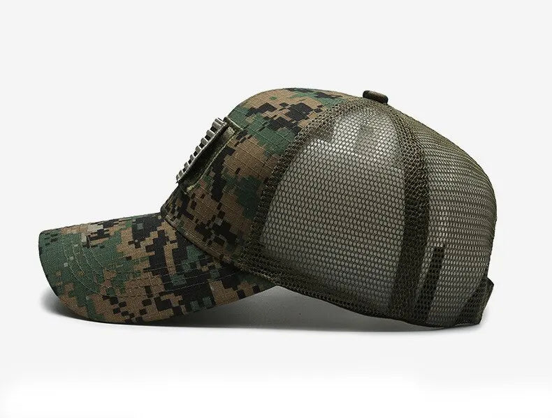 American Flag Camouflage Mesh Baseball Cap for Outdoor Adventures