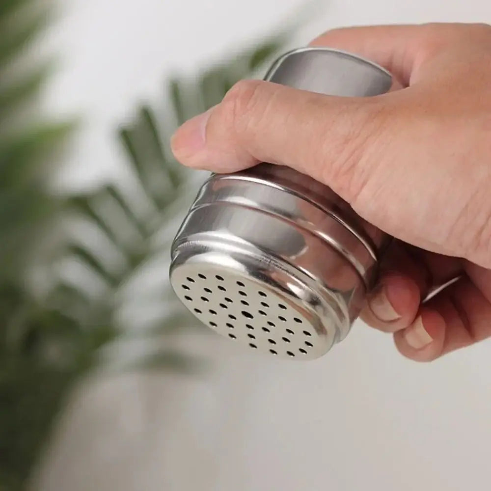 Stainless Steel Seasoning Jar with Rotating Lid for Salt and Spices