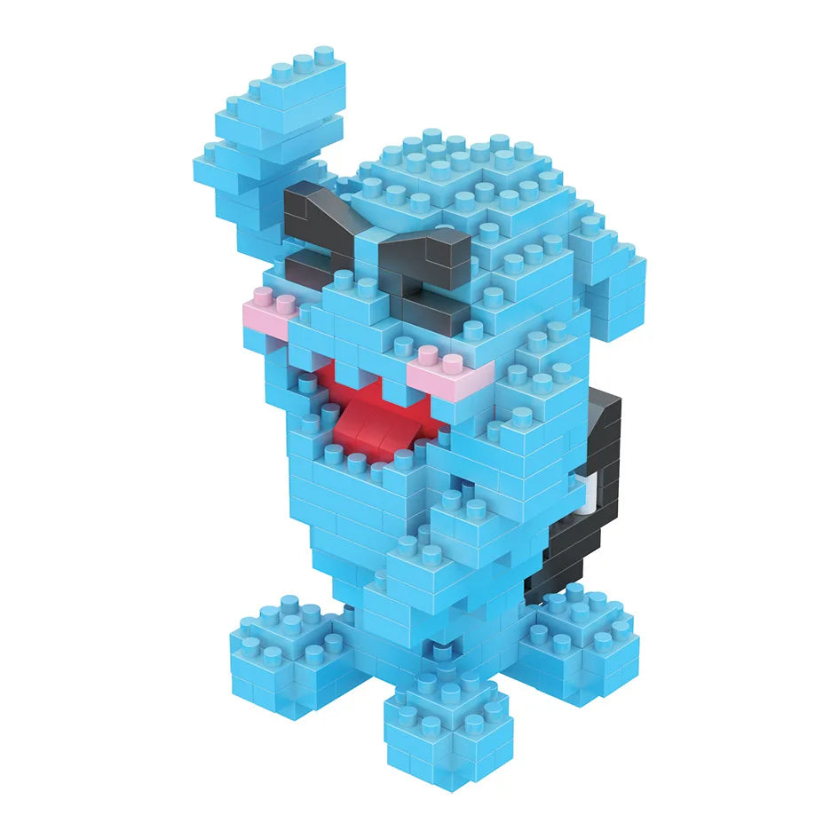 DIY Pokemon Blocks Small Cartoon Mini Building Block Pikachu Charizard Eevee Mewtwo Anime Assemble Action Model Dolls Toys