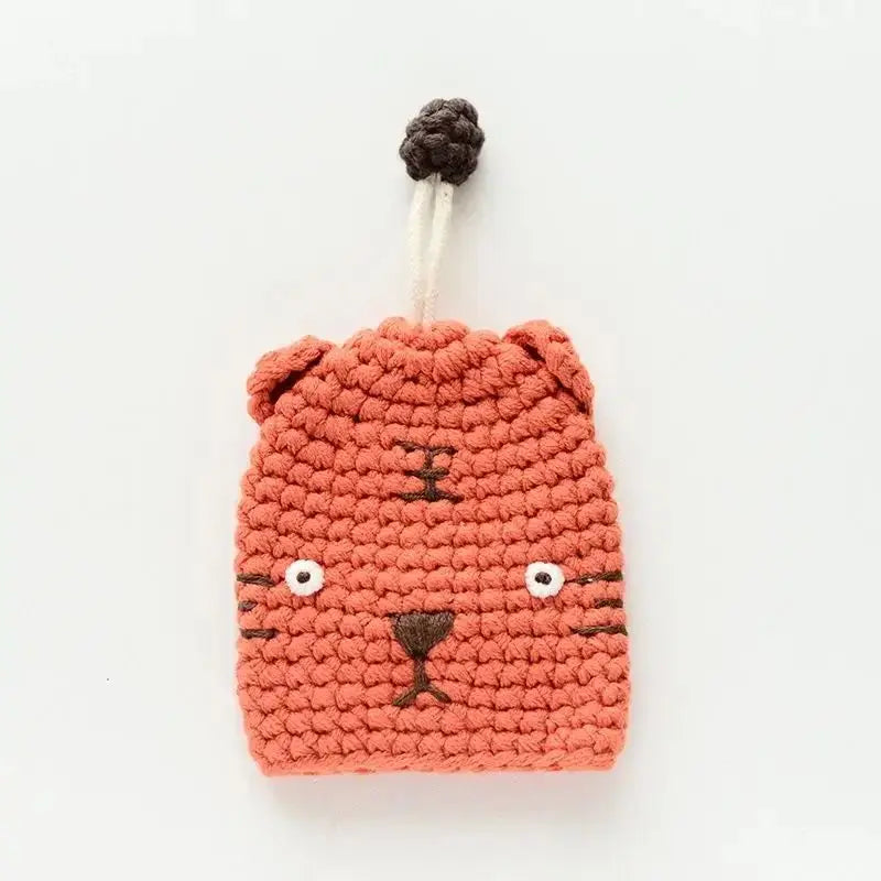 Cartoon Dog Key Case Handwoven Key Organizer Pouch