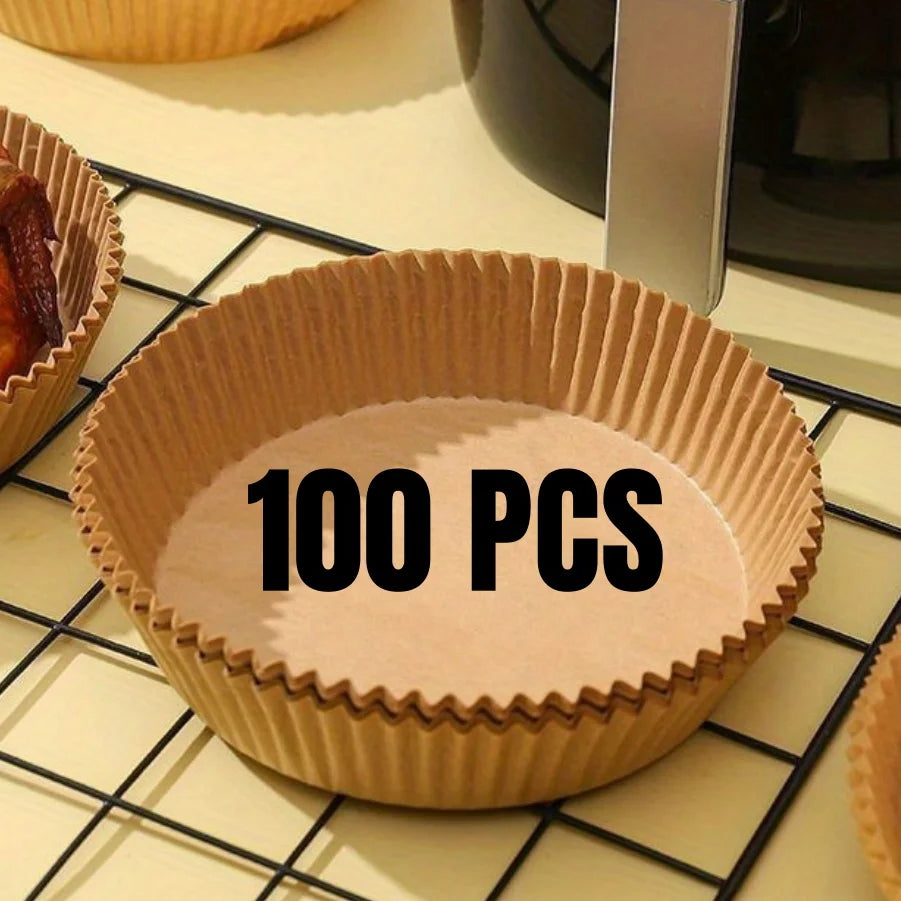 Disposable Air Fryer Paper Liners – Oil Proof Non-Stick Parchment Baking Paper